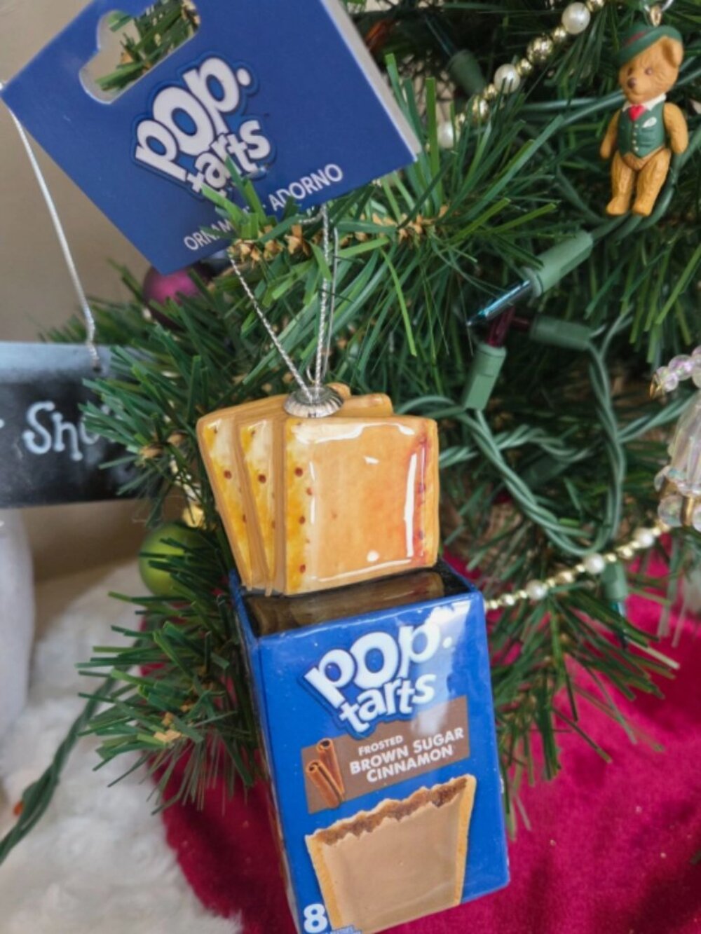 Ruz Blown Plastic Christmas POP TART Ornament Food NWT